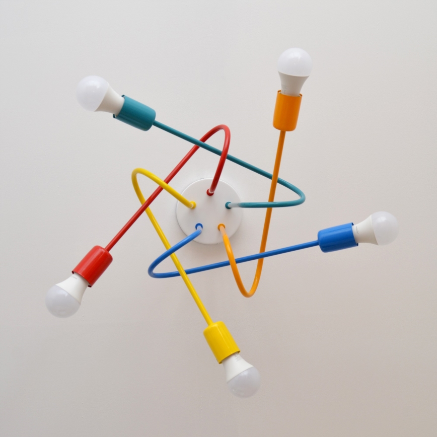 Kinder LED hanglamp aan een koord OXFORD 5xE27/15W/230V