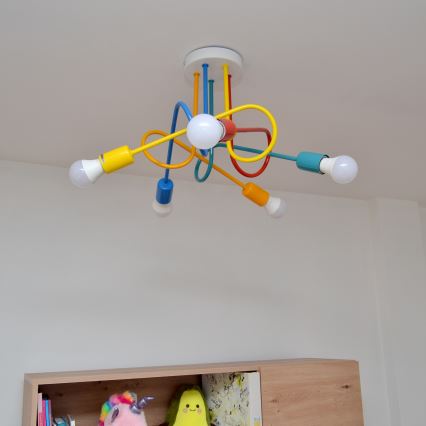 Kinder LED hanglamp aan een koord OXFORD 5xE27/15W/230V