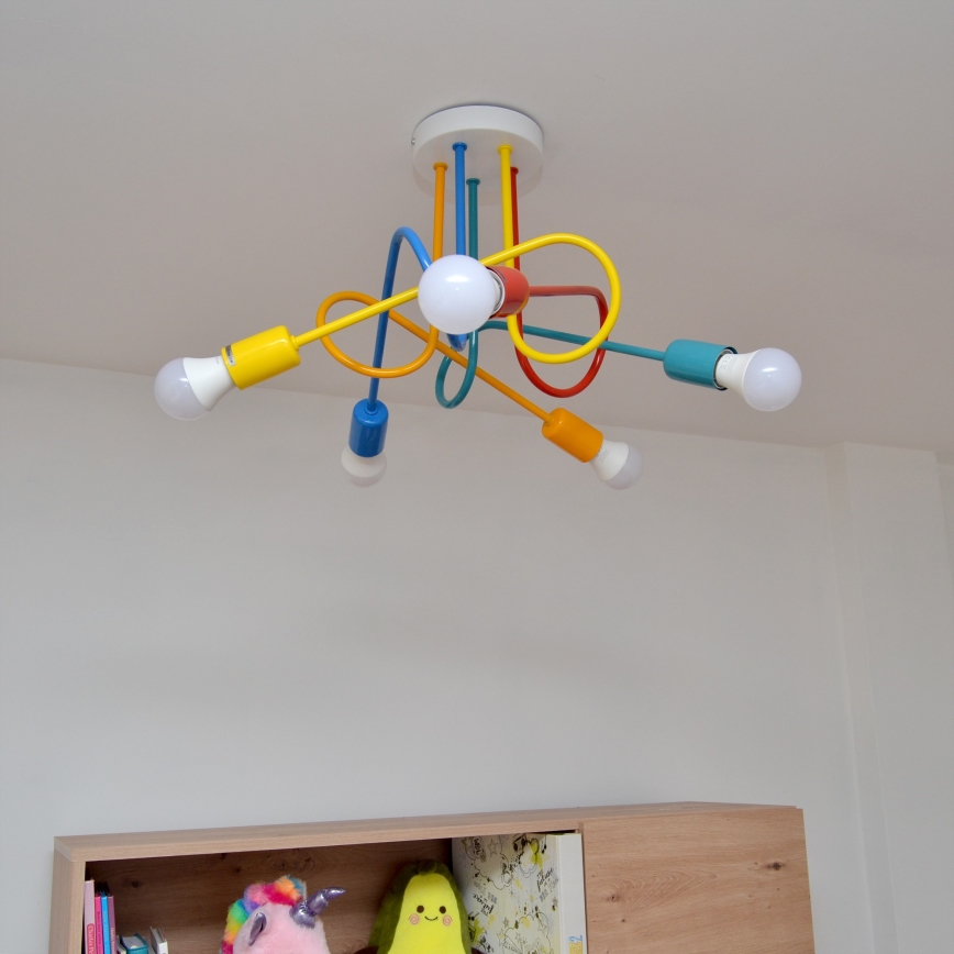Kinder LED hanglamp aan een koord OXFORD 5xE27/15W/230V