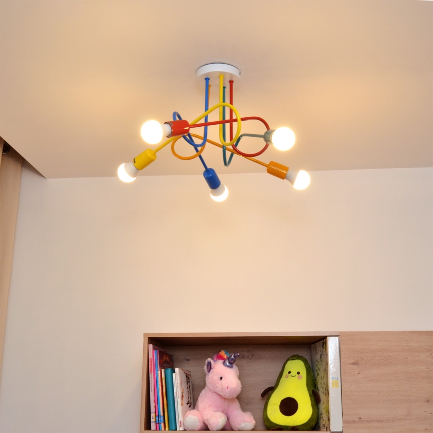 Kinder LED hanglamp aan een koord OXFORD 5xE27/15W/230V