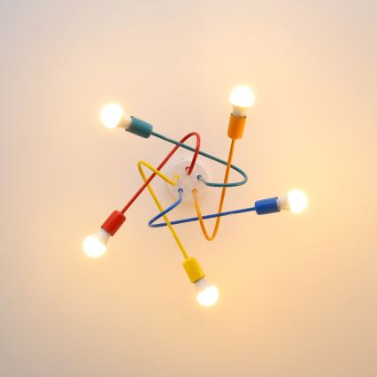 Kinder LED hanglamp aan een koord OXFORD 5xE27/15W/230V
