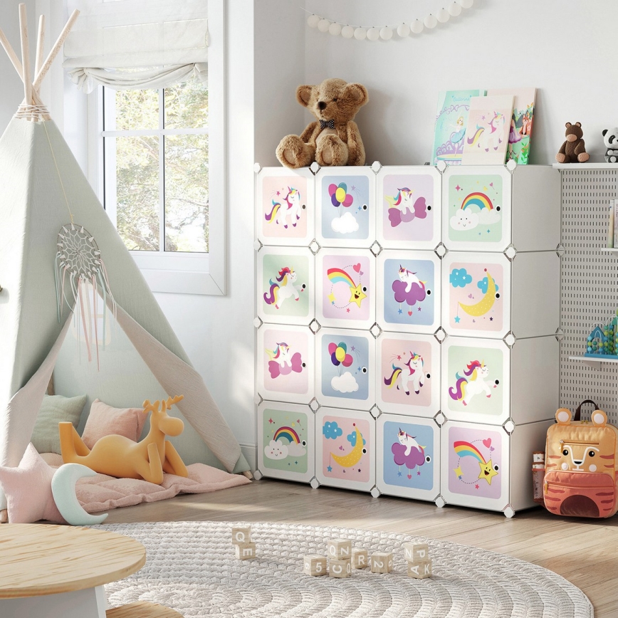 Kinder modulaire kast met opbergboxen ANET kleurrijk