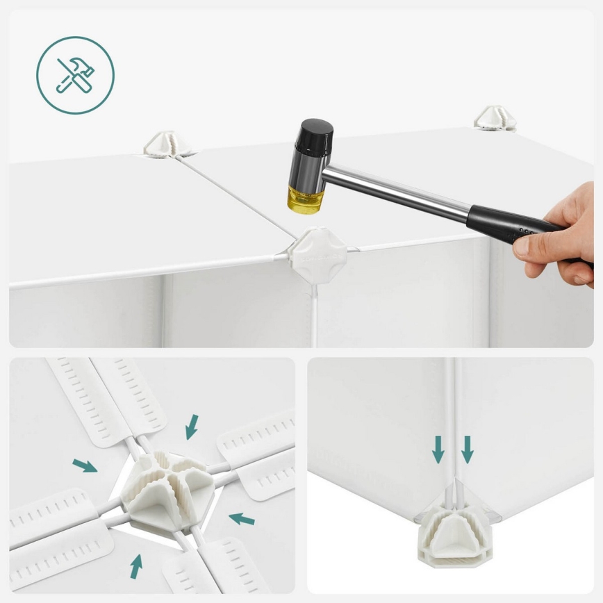 Kinder modulaire kast met opbergboxen ANET kleurrijk