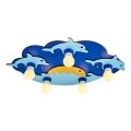 Kinder plafondlamp LUCCA 5xE27/24W/230V blauw