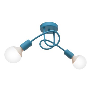 Kinder plafondverlichting OXFORD 2xE27/15W/230V blauw