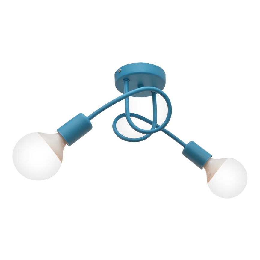 Kinder plafondverlichting OXFORD 2xE27/15W/230V blauw