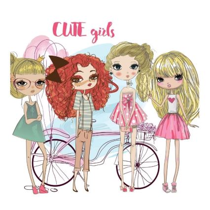Kinder tafellamp GIRLS VIBES 1xE27/60W/230V Ø 18 cm voor meisjes