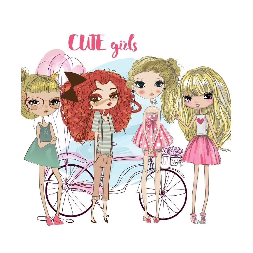 Kinder tafellamp GIRLS VIBES 1xE27/60W/230V Ø 18 cm voor meisjes