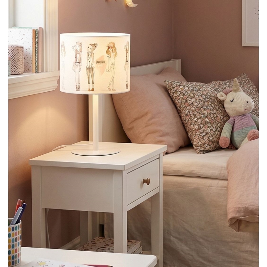 Kinder tafellamp GIRLS VIBES 1xE27/60W/230V, Ø 18 cm — voor meisjes