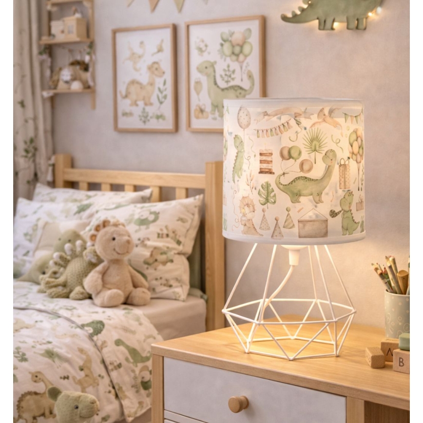 Kinder-tafellamp KIDS ROOM 1x E27/60W/230V Ø 18 cm – dinosaurus