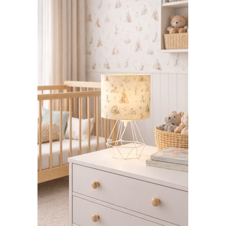 Kinder tafellamp KIDS ROOM 1xE27/60W/230V Ø 18 cm met dierenmotief