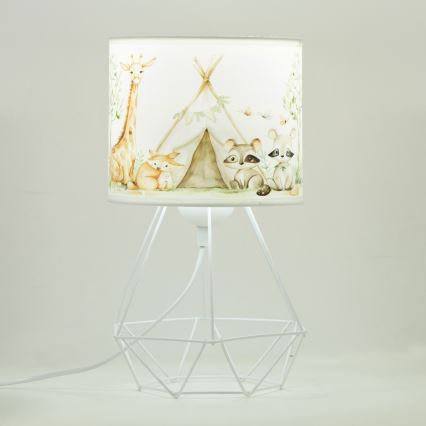 Kinder tafellamp KIDS ROOM 1xE27/60W/230V Ø 18 cm met dierenmotief