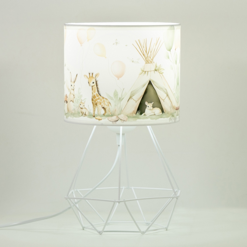Kinder tafellamp KIDS ROOM 1xE27/60W/230V Ø 18 cm met schattige dieren