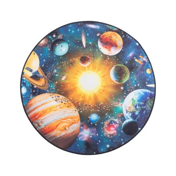 Kinder-vloerkleed met antislip PRINT 3D 80 cm planeten/veelkleurig