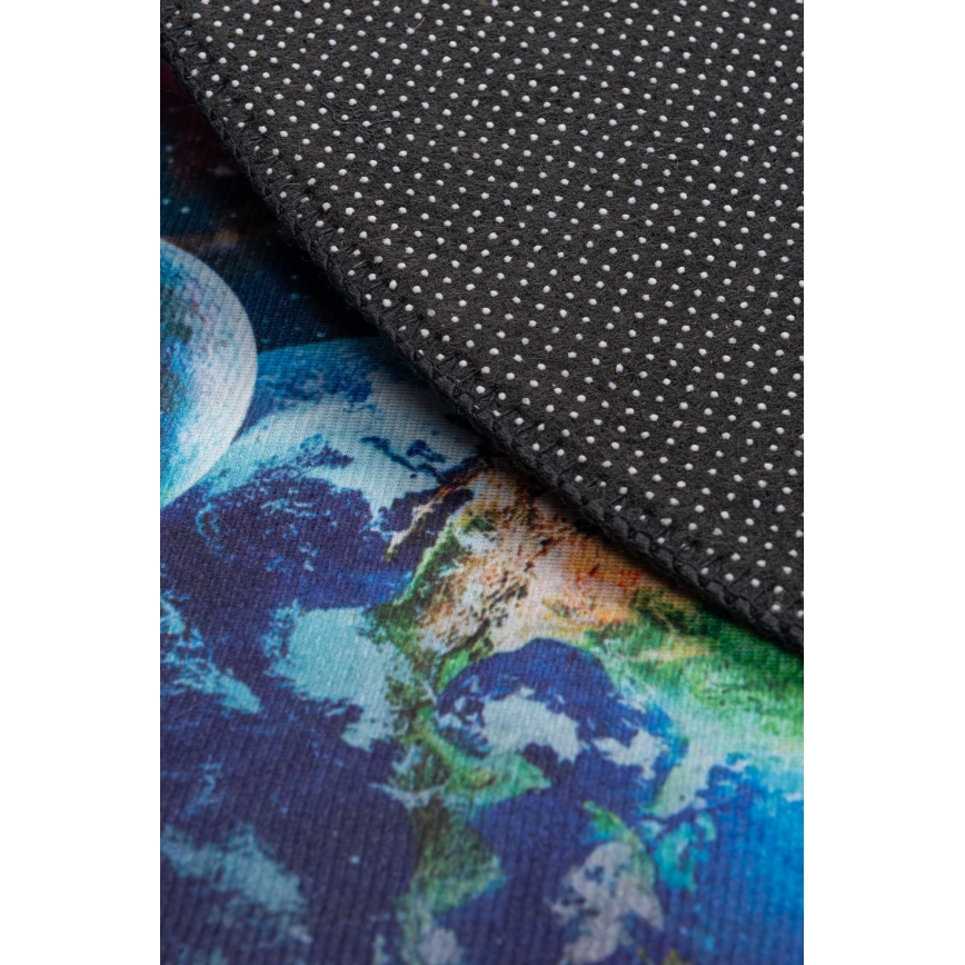 Kinder-vloerkleed met antislip PRINT 3D 80 cm planeten/veelkleurig