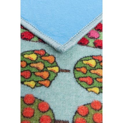 Kinder vloerkleed STELLA STREETS 100x150 cm turkoois/stad