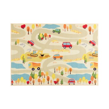 Kinder vloerkleed STELLA STREETS 80x100 cm beige/stad