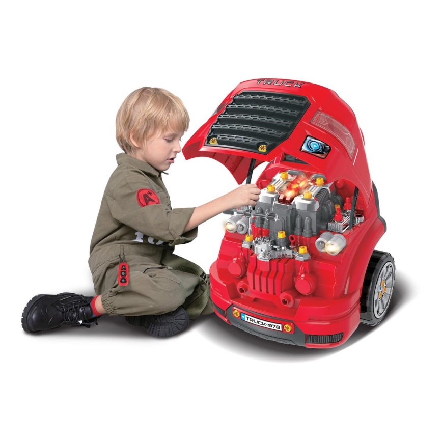 Kinderauto reparatiewerkplaats rood