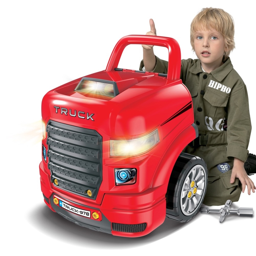 Kinderauto reparatiewerkplaats rood