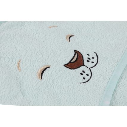 Kinderbadstof set ASLAN - badjas, handdoek, washandje mint