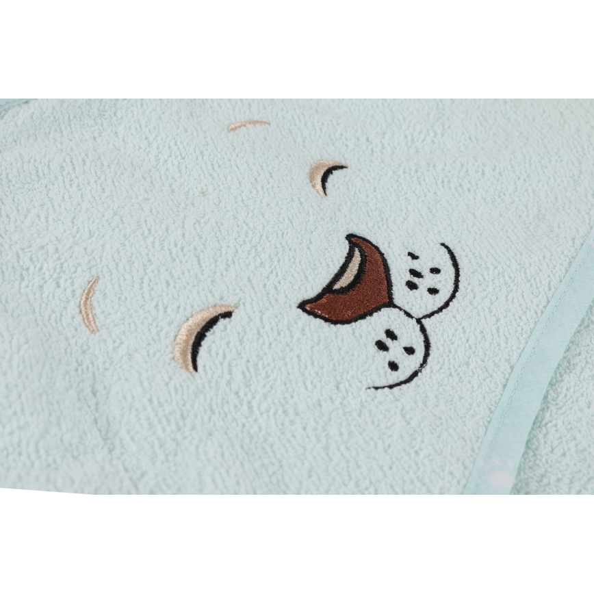 Kinderbadstof set ASLAN - badjas, handdoek, washandje mint