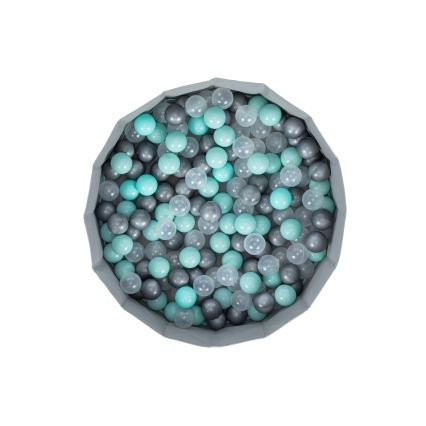Kinderdroombad met ballen, Ø 80 cm, blauw/grijs