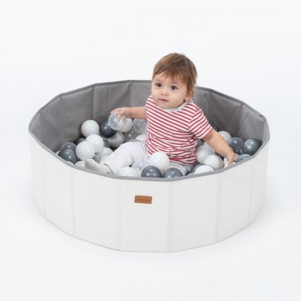 Kinderdroombad met ballen, Ø 80 cm, wit/grijs