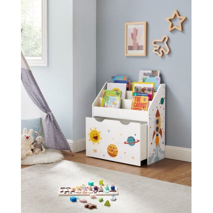 Kinderboekenkast met lade ANET wit
