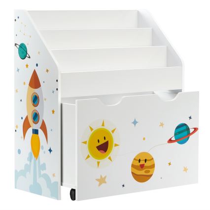 Kinderboekenkast met lade ANET wit