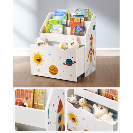 Kinderboekenkast met lade ANET wit