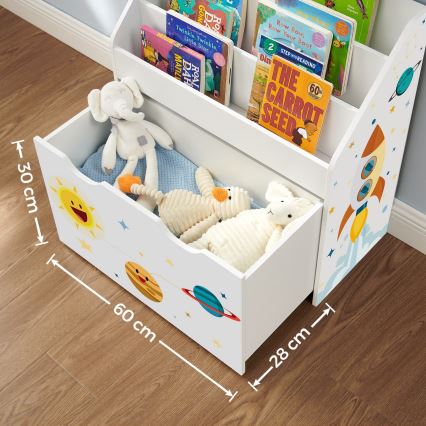 Kinderboekenkast met lade ANET wit