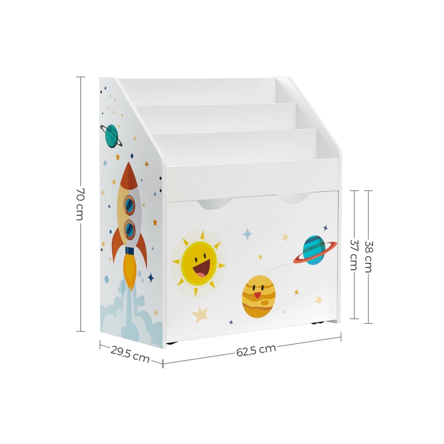 Kinderboekenkast met lade ANET wit