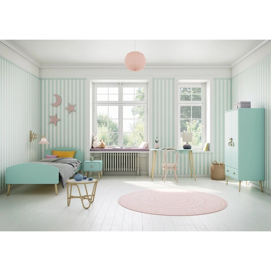 Kinderen nightstand GAIA 44,3x41,4 cm turquoise/eiken