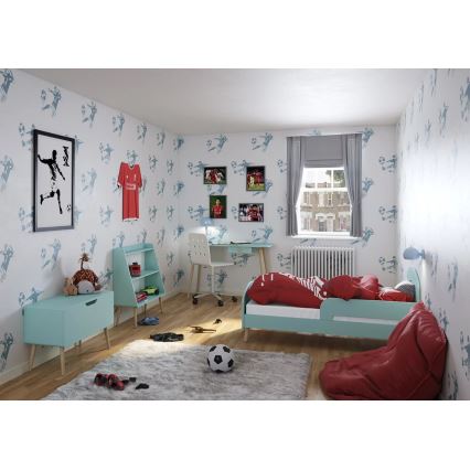 Kinderen nightstand GAIA 44,3x41,4 cm turquoise/eiken