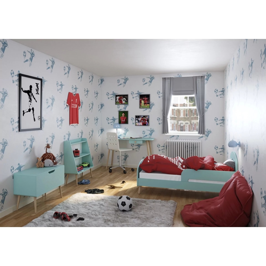 Kinderen nightstand GAIA 44,3x41,4 cm turquoise/eiken