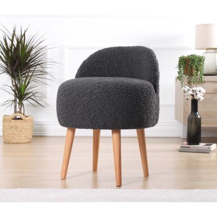 Kinderfauteuil MIKI Ø 46 cm donkergrijs