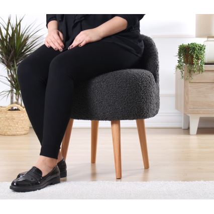 Kinderfauteuil MIKI Ø 46 cm donkergrijs