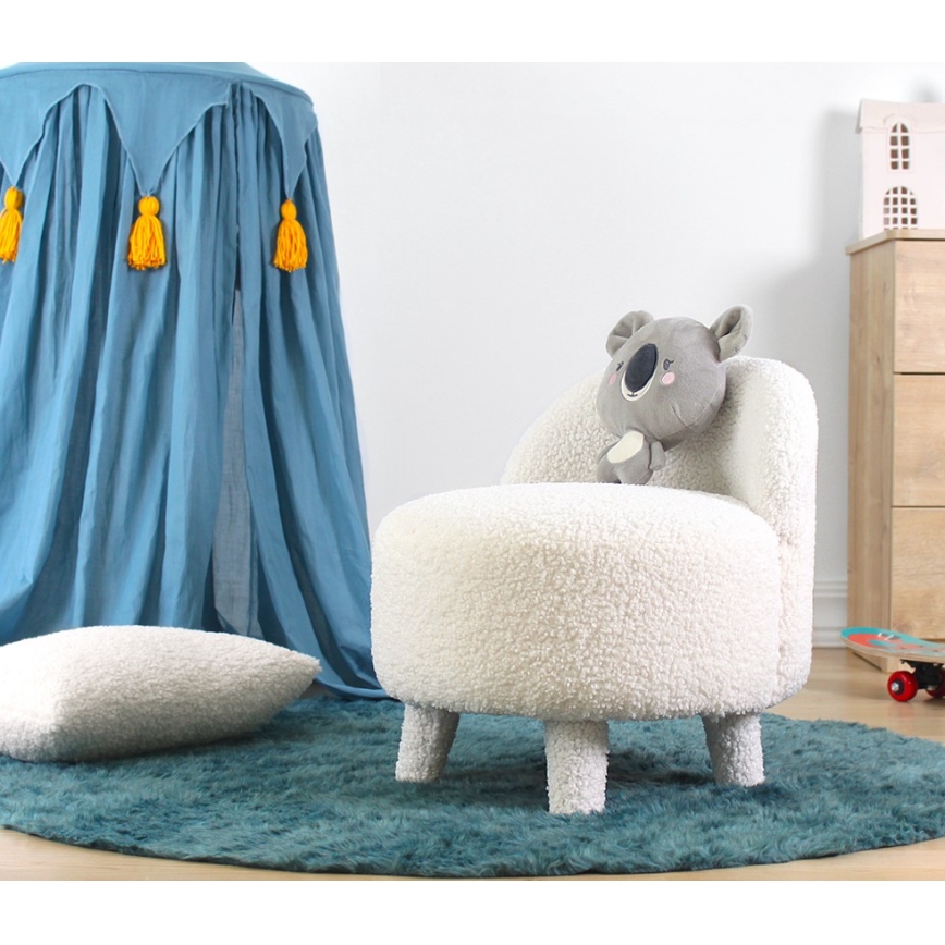 Kinderfauteuil PIXI Ø 46 cm, wit