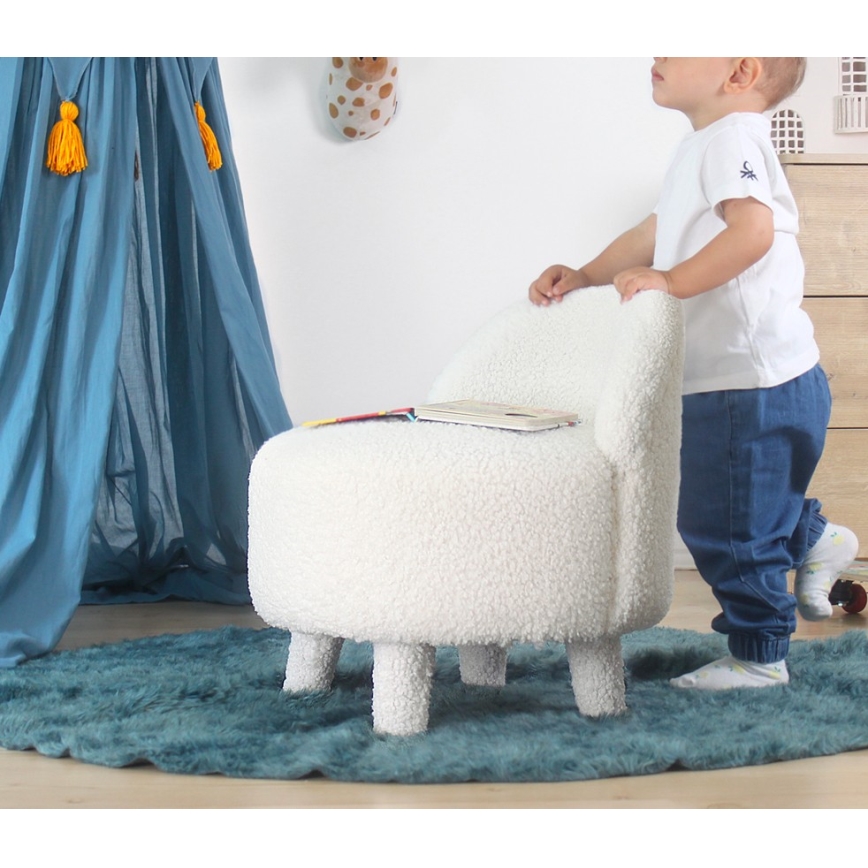 Kinderfauteuil PIXI Ø 46 cm, wit