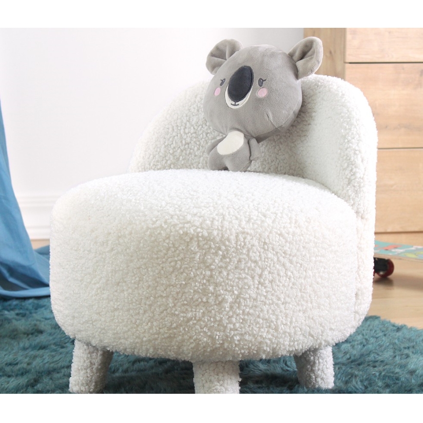 Kinderfauteuil PIXI Ø 46 cm, wit