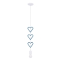 Kinderhanglamp aan kabel HETS 1xE27/20W/230V blauw/wit