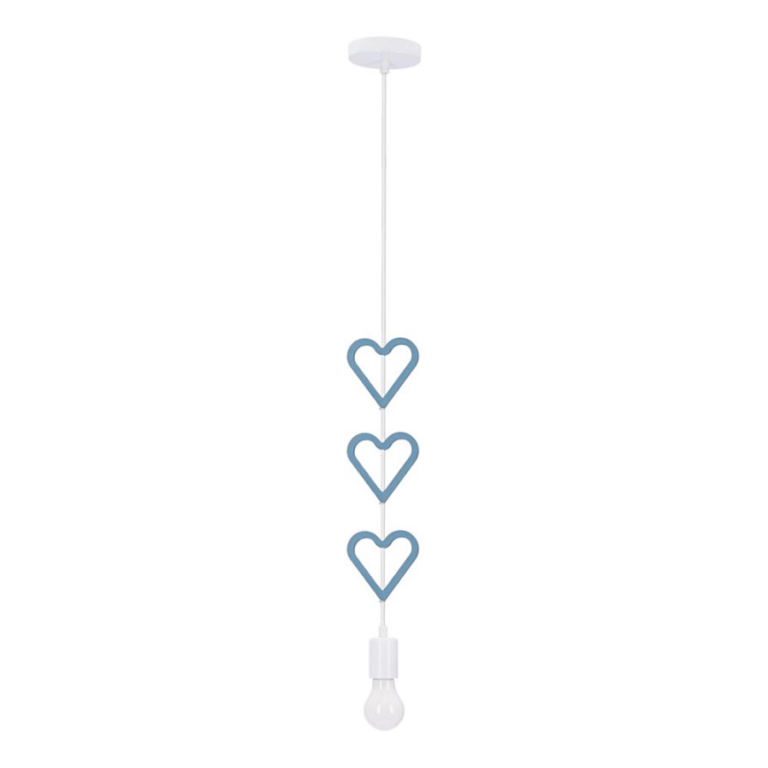 Kinderhanglamp aan kabel HETS 1xE27/20W/230V blauw/wit