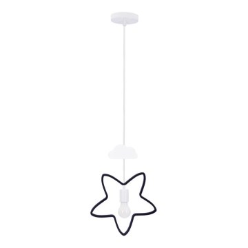 Kinderhanglamp aan kabel STARS 1xE27/20W/230V zwart/wit