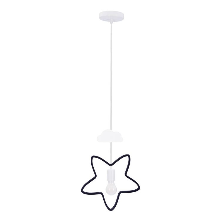 Kinderhanglamp aan kabel STARS 1xE27/20W/230V zwart/wit