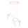 Kinderhanglamp aan snoer SWEET 3xE27/15W/230V wit/roze met strik