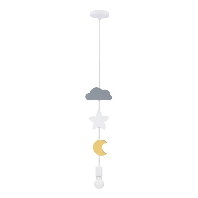 Kinderhanglamp aan snoer TRIO 1xE27/20W/230V grijs/wit/geel