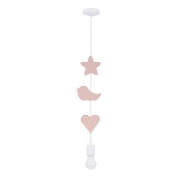 Kinderhanglamp aan snoer TRIO 1xE27/20W/230V roze/wit