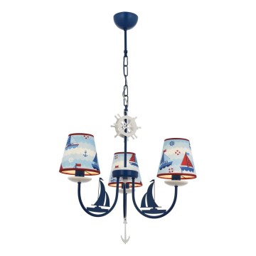 Kinderhanglamp BOAT 3xE14/40W/230V blauw