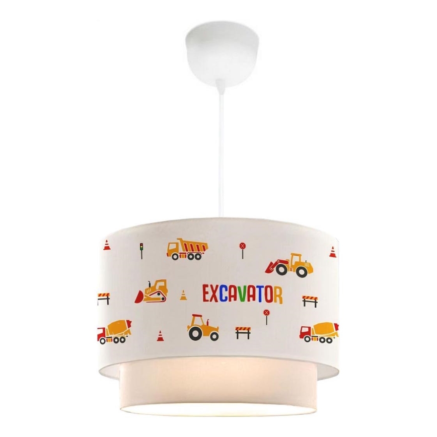 Kinderhanglamp CANDY 1xE27/40W/230V wit/oranje