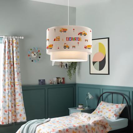 Kinderhanglamp CANDY 1xE27/40W/230V wit/oranje